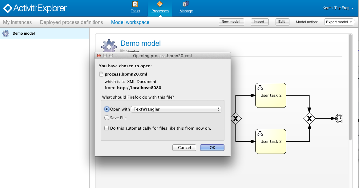 modeler.export